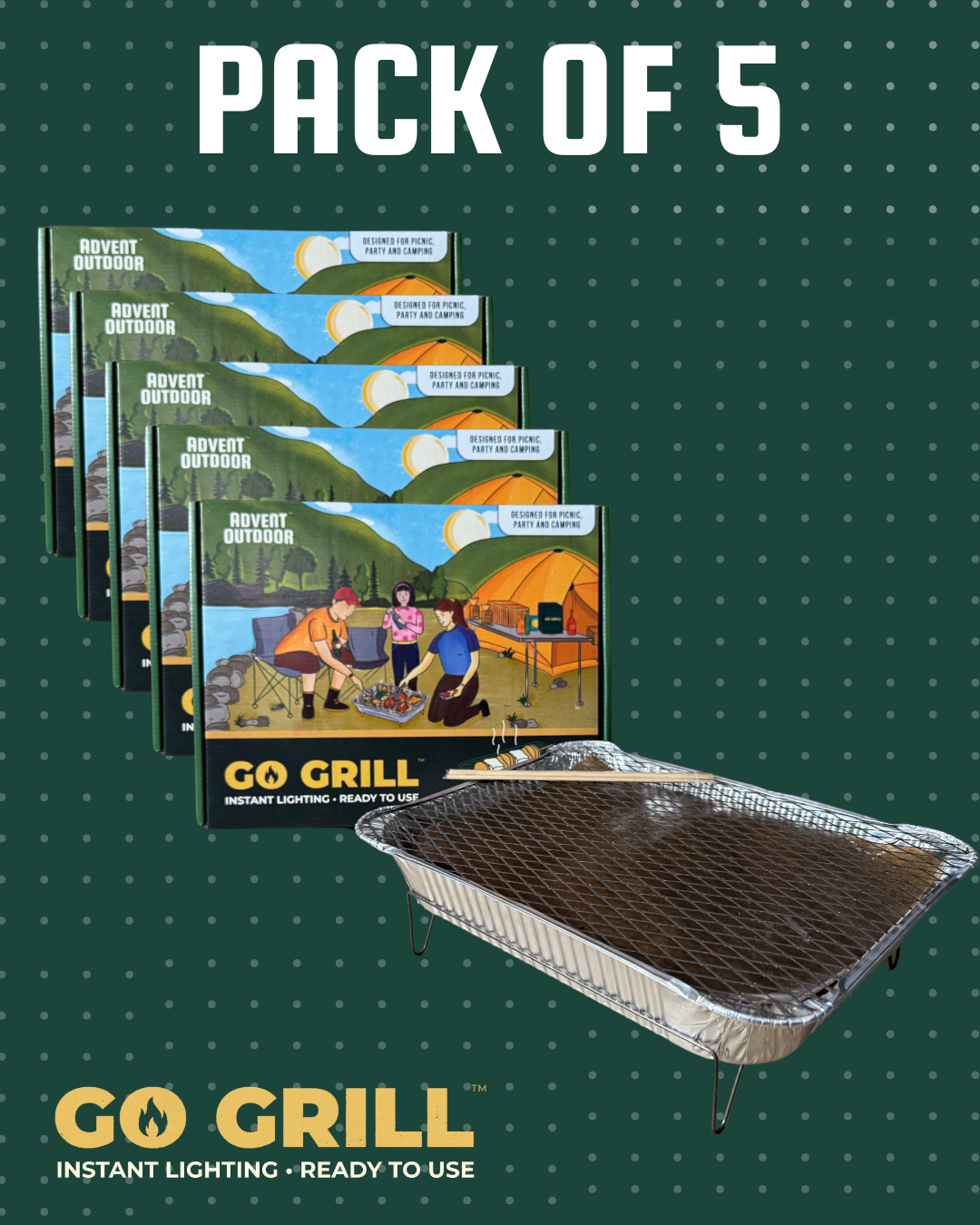 Go Grill - Instant Lighting Disposable Barbeque Grill