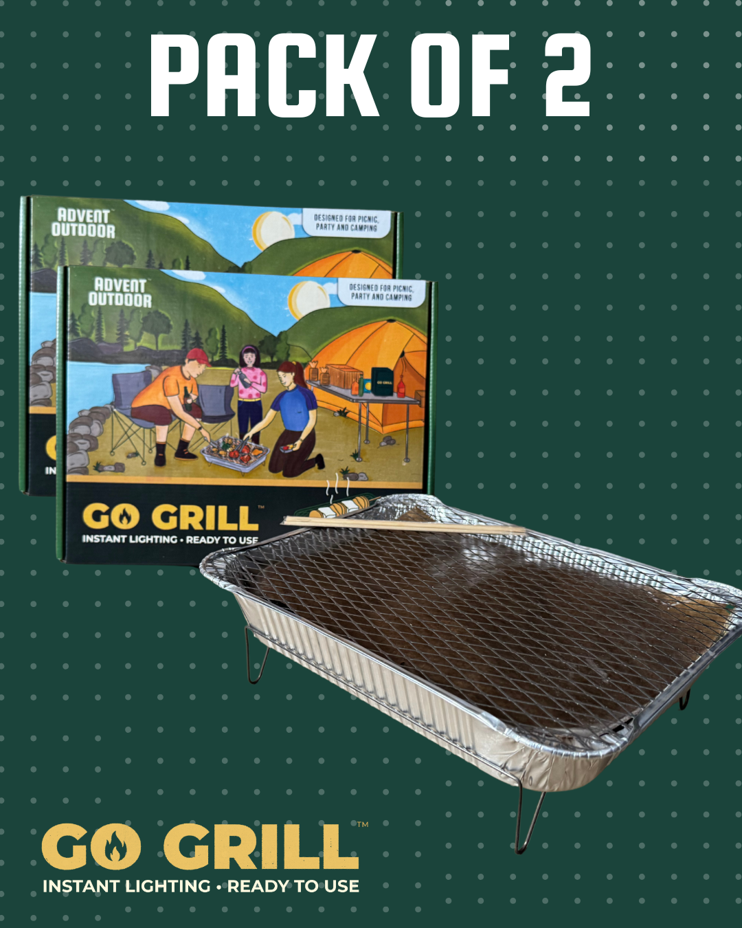 Go Grill - Instant Lighting Disposable Barbeque Grill